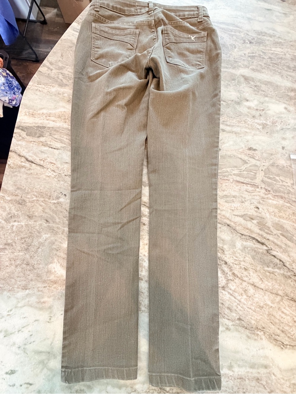 Beija Flor Olive Stretch Jeans Size 4 Slim Straight Brazilian Denim - Picture 8 of 12